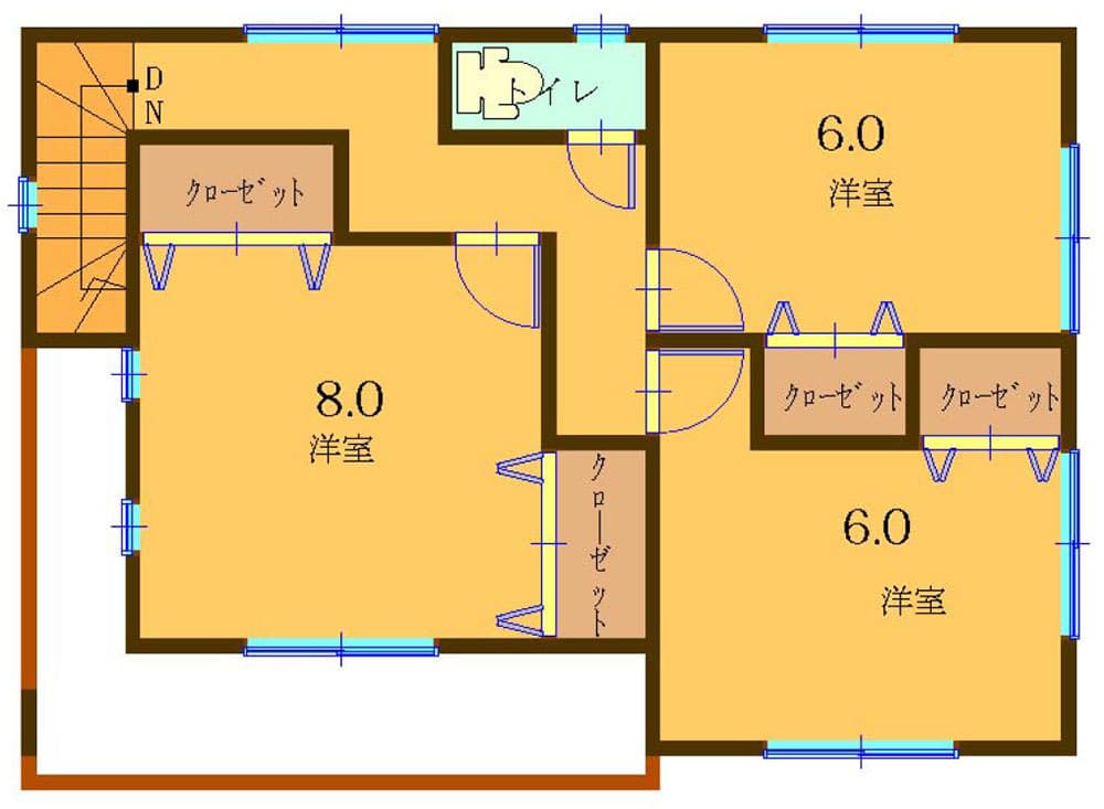富士宮市淀師の間取り２階