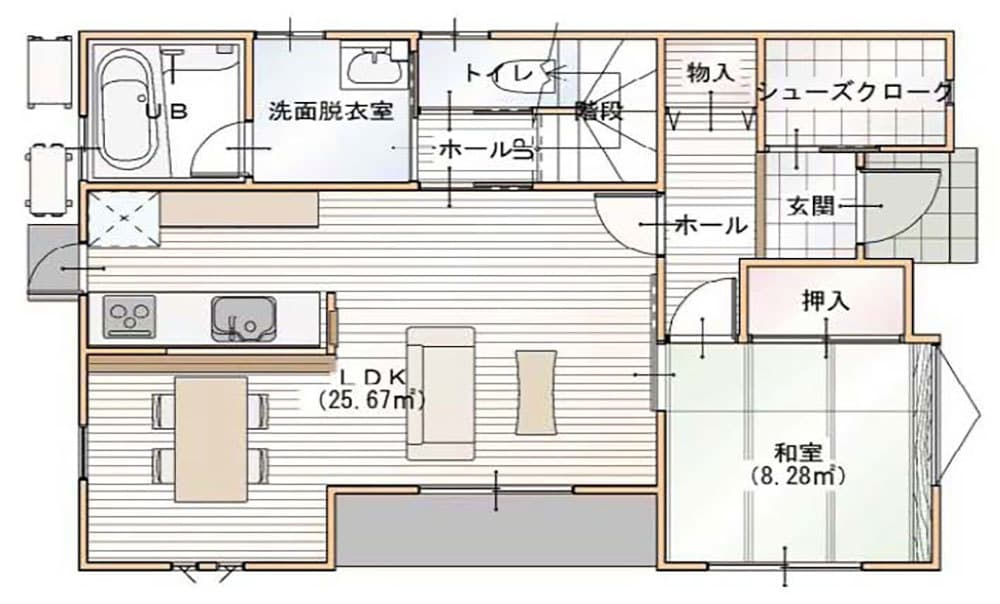 富士市伝法の間取り1階