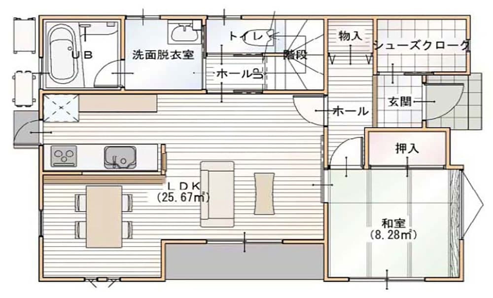 富士市伝法の間取り１階