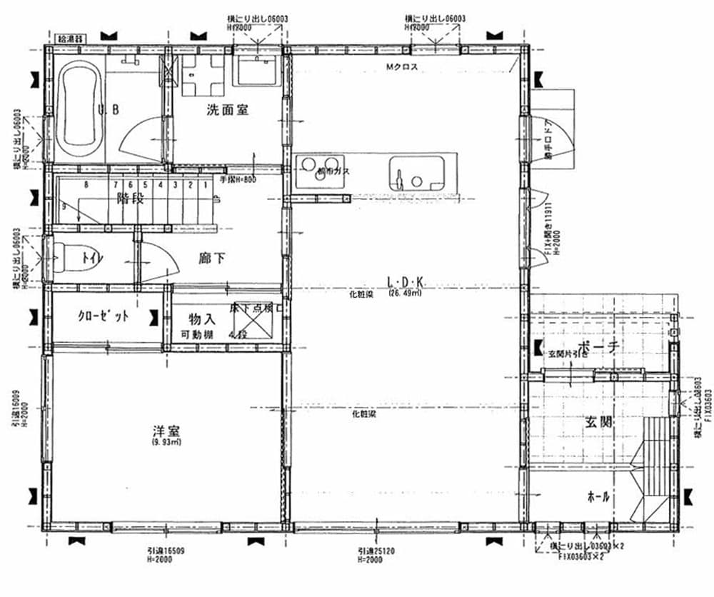 建売住宅：富士市広見の１階の間取り