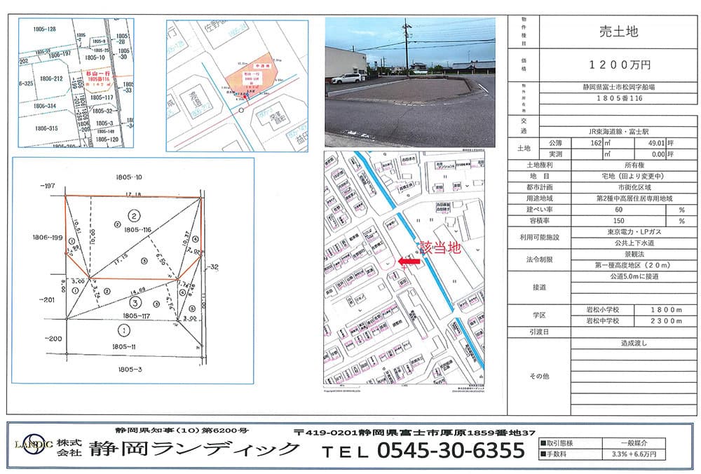 富士市松岡の売土地の詳細